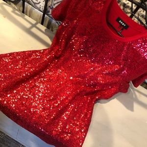 DKNY … red shimmery tee NWOT